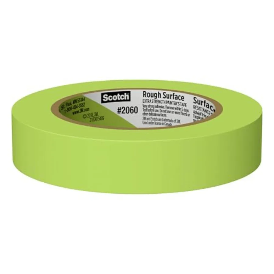 

Rough Surface Painter's Tape 2060-24AR-BK, 0.94 in x 60.1 yd 24mm x 55m,Green, Rolls Contractor, Clean Removal, No Residue, Tex
