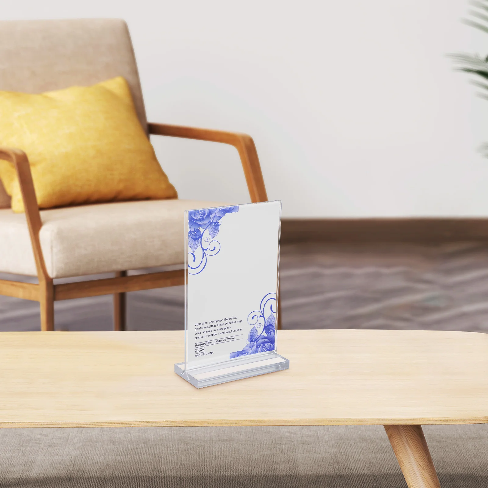 

6 Pcs Acrylic Card Poster Stands Literature Display Pamphlet Holder Business Strong Magnet Desktop Sign