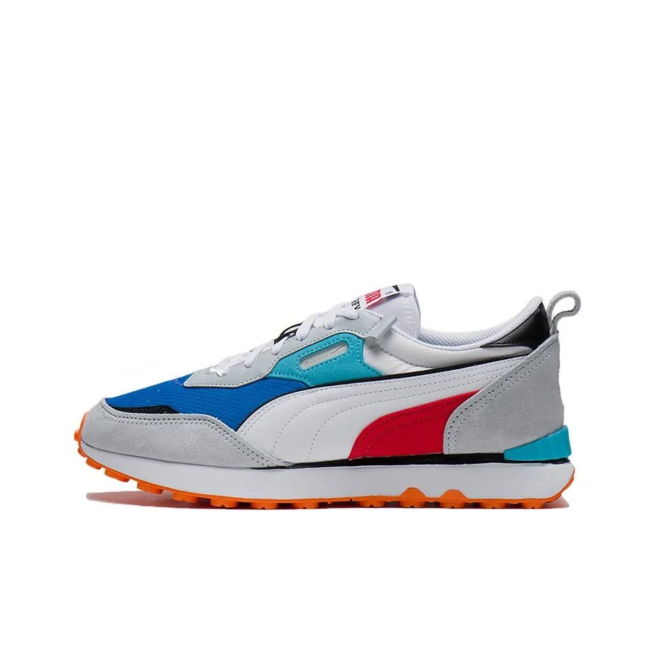 PUMA Rider FV Fabric Cushioning Abrasion Resistant Low top Casual Shoes Unisex Gray Blue 387672-10