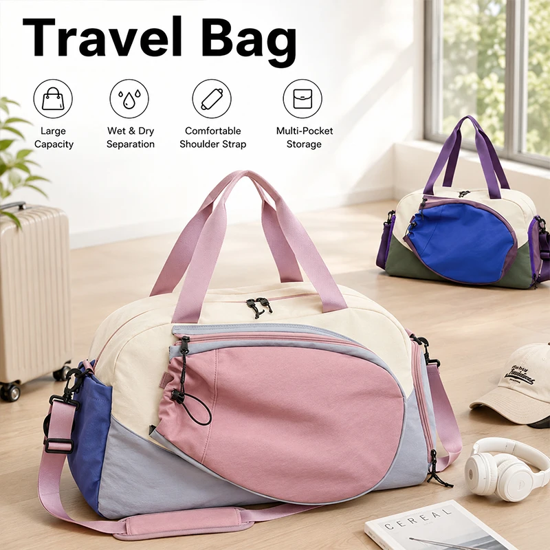 Large Tennis Badminton Racket Bag Sports Gym with Shoe Compartment Short Travel Weekender Luggage Men Women