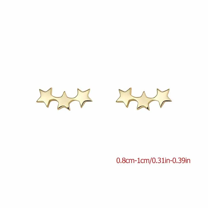 Gold Color Lovely Mini Star Earrings for Women Daily Wear Minimalist Cute Flower Stud Earring Girls Fashion Pierc Jewelry Gifts
