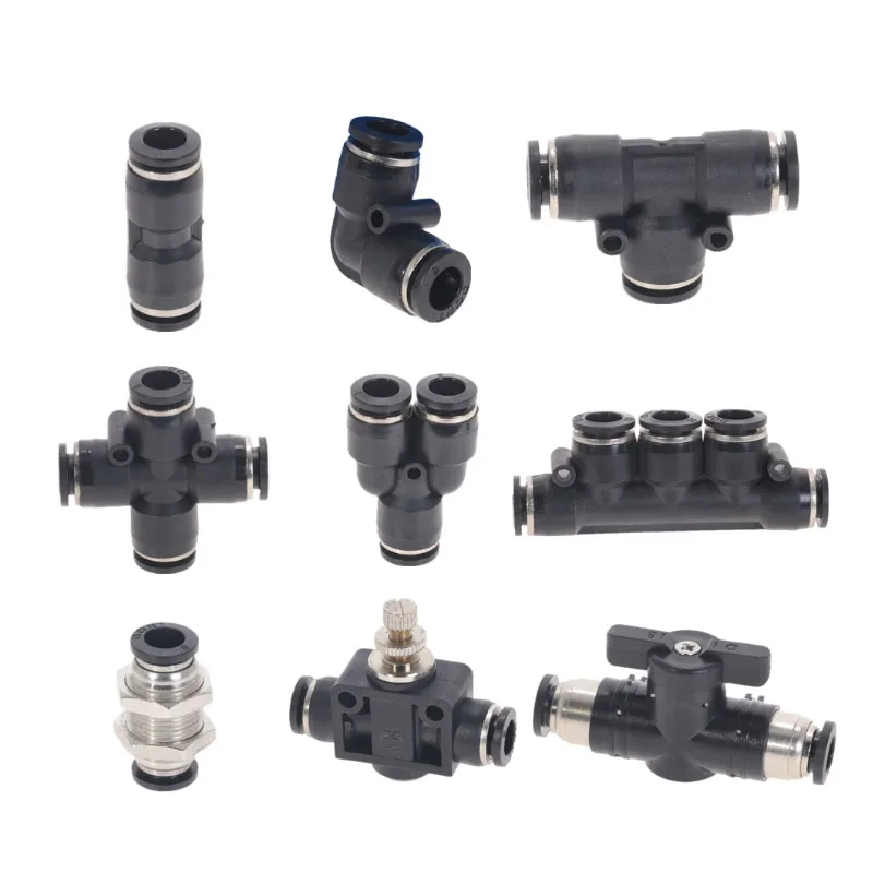 Pneumatic Fittings PU/PV/PE/PY/SA/PM/HVFF Water Pipes And Pipe Connectors Direct Thrust 4 to 12mm Plastic Hose Quick Couplings