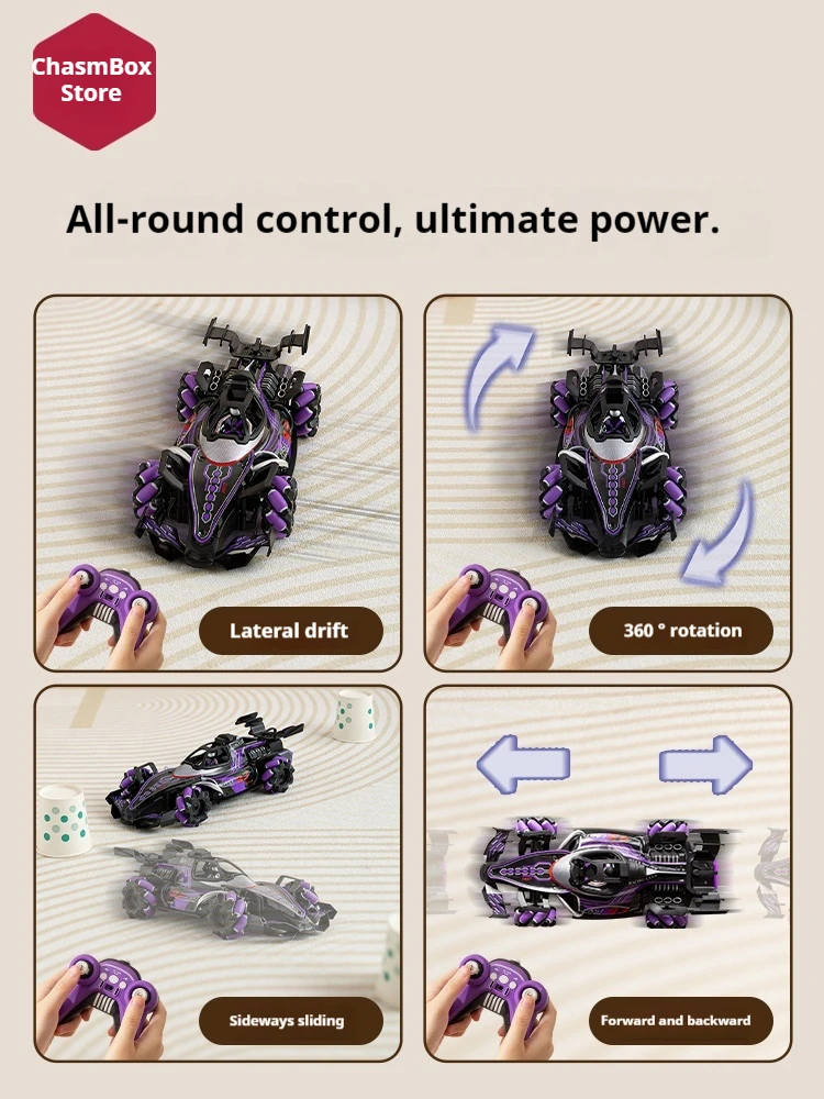 Oversized F1-Style Gesture-Sensing RC Racing Car for Boys - 4WD with Spray & Stunt Drift Function