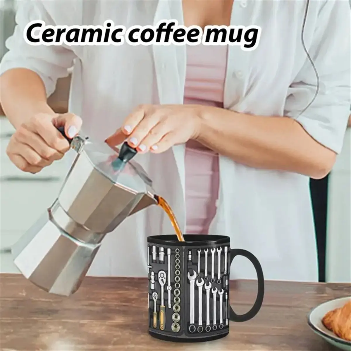 ABZF 2026  Toolbox Set Mug Funny Coffee Cup for Mechanics Large Capacity Ceramic Tea Mug for Beer Whiskey Water Soup A