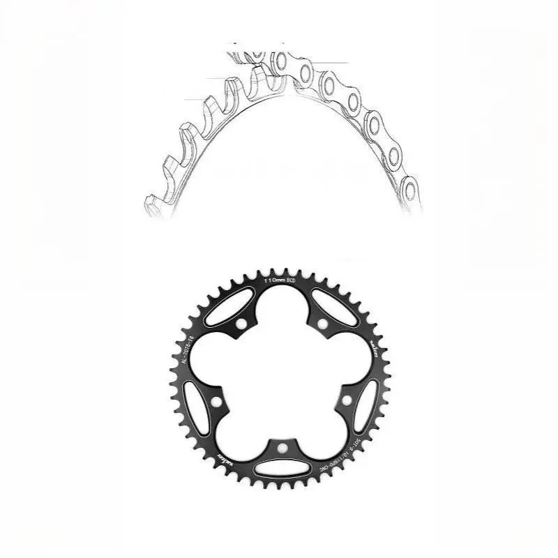 110 BCD Fahrrad-Einzelkettenblatt 36T-56T Wide-Narrow Anti-Drop Kettenrad für Rennrad und Gravel Bike – Fahrradkomponenten – Detail 2