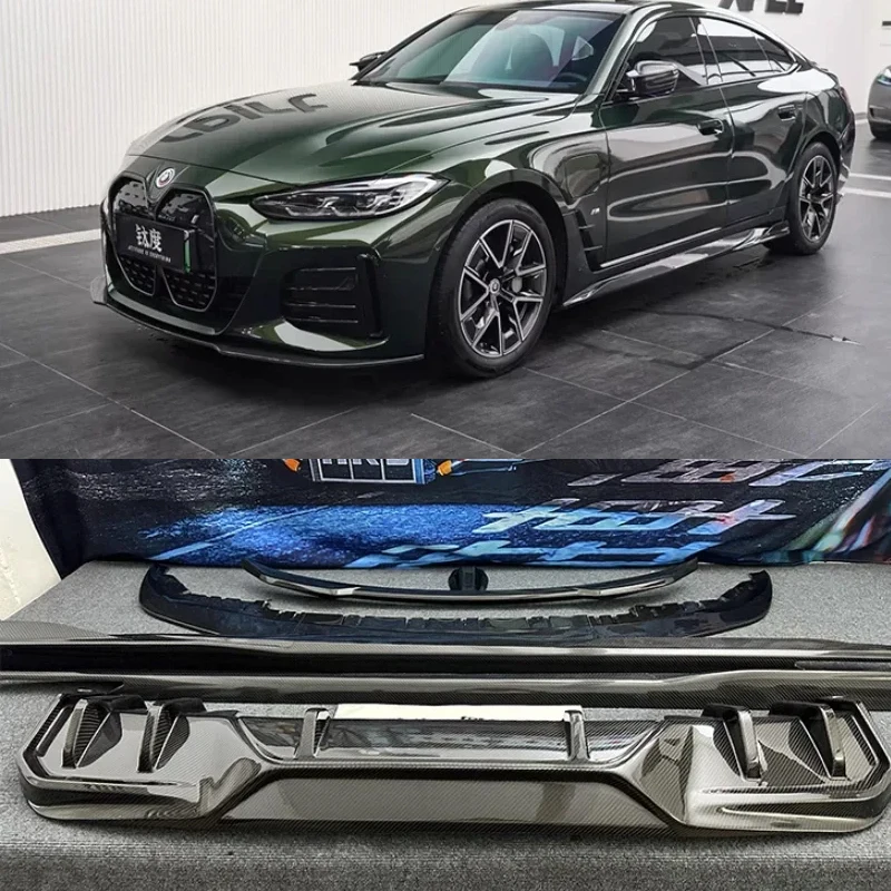 

For BMW G26 i4 4Door 2022 2023 2024 Real Carbon Fiber Bumper Front Lip Rear Trunk Diffuser Spoiler Side Skirt Body Kit