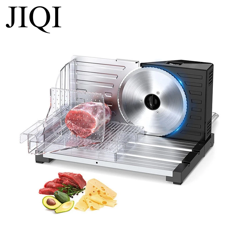 JIQI Household Commercial Foldable Lamb Roll Slicer 0-18mm Thickness Adjustable Pure Copper Motor Vegetable Meat Slicing Machine