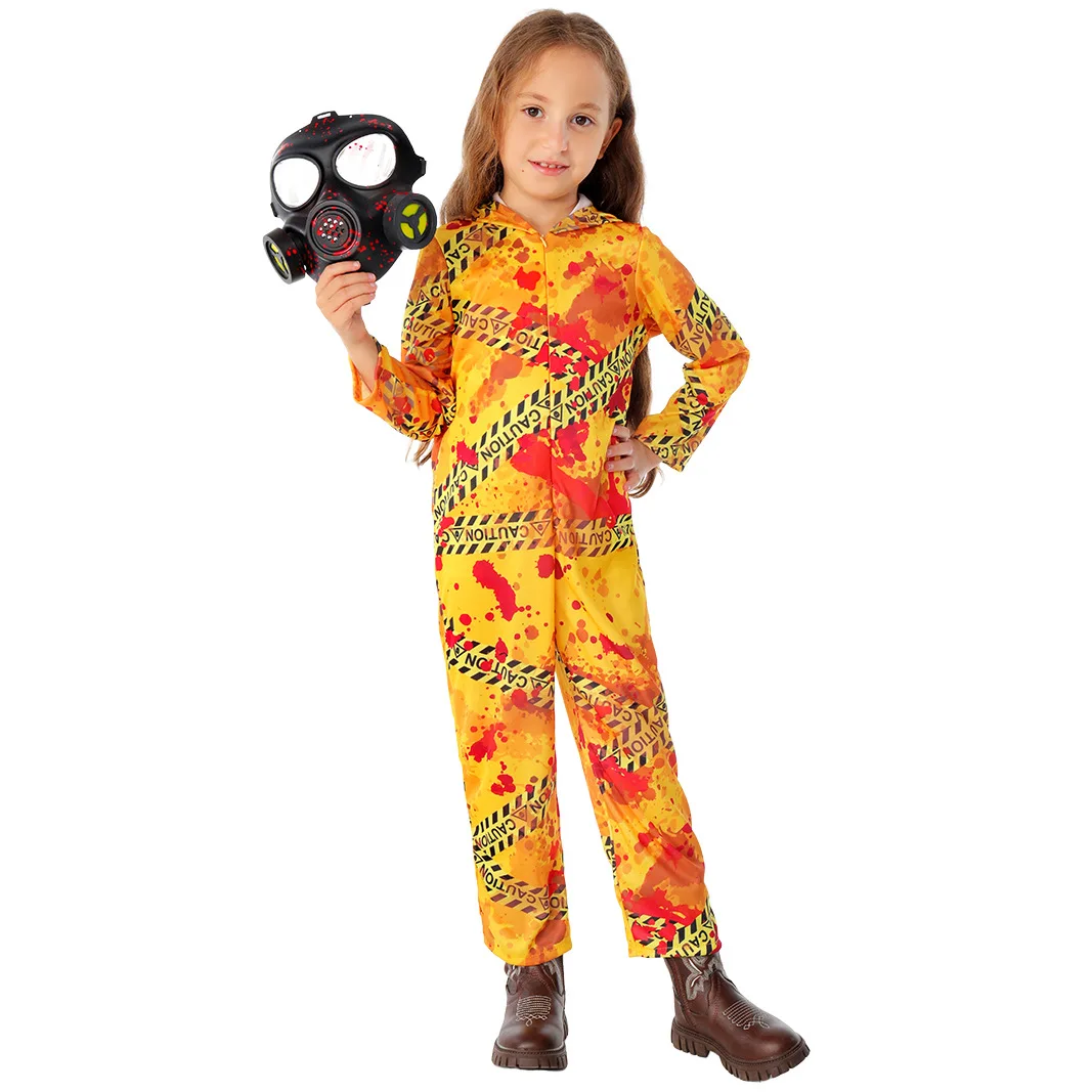 Boy Quarantine Protection Suit Halloween Costume Girls Stage Performance Biohazard Mask Clothes Biochemical Radiation Jumpsuit - Image 5