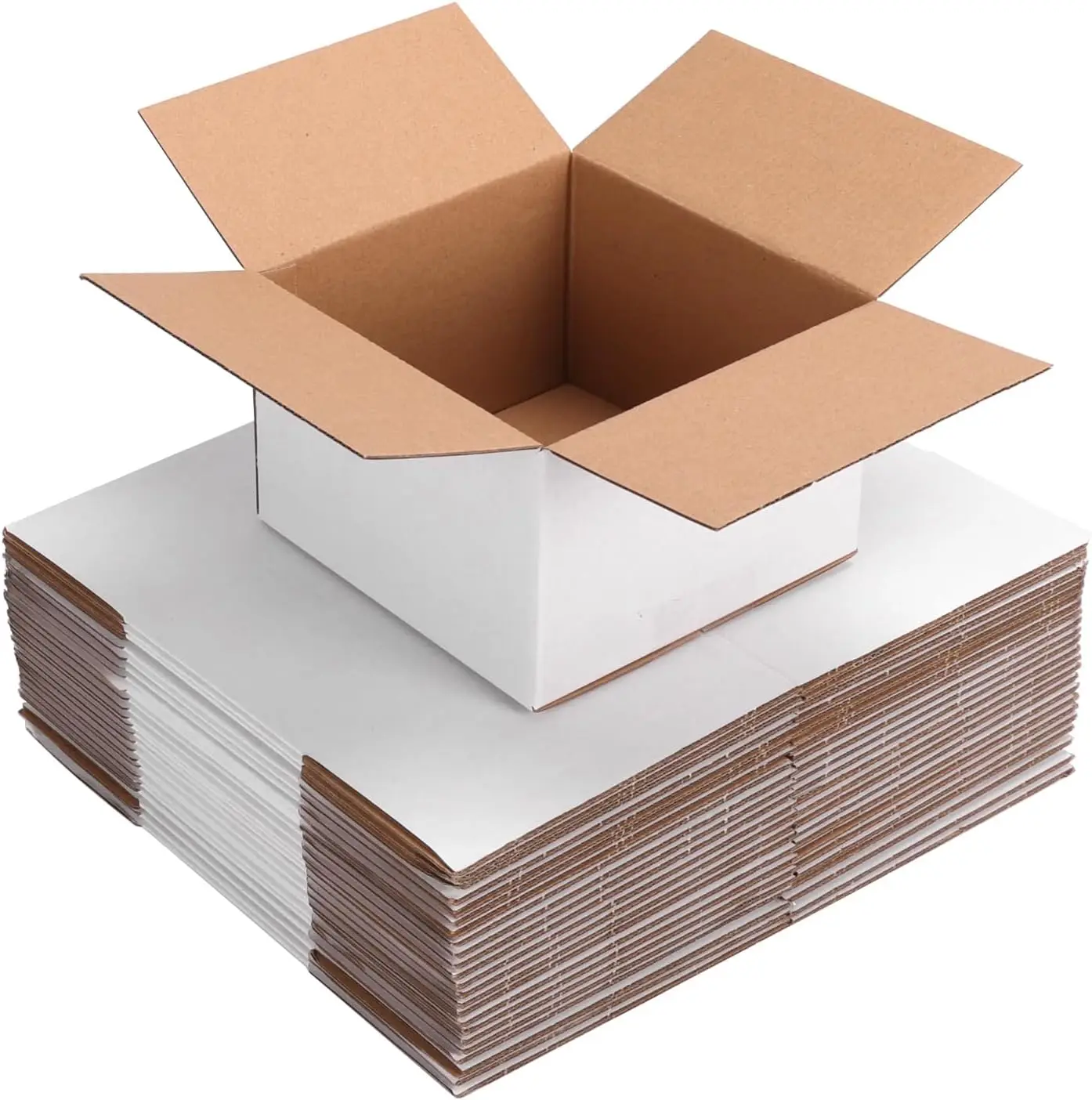

25 Pack Small Shipping Boxes 8x8x6 Inches White Corrugated Cardboard for Packing and DIY