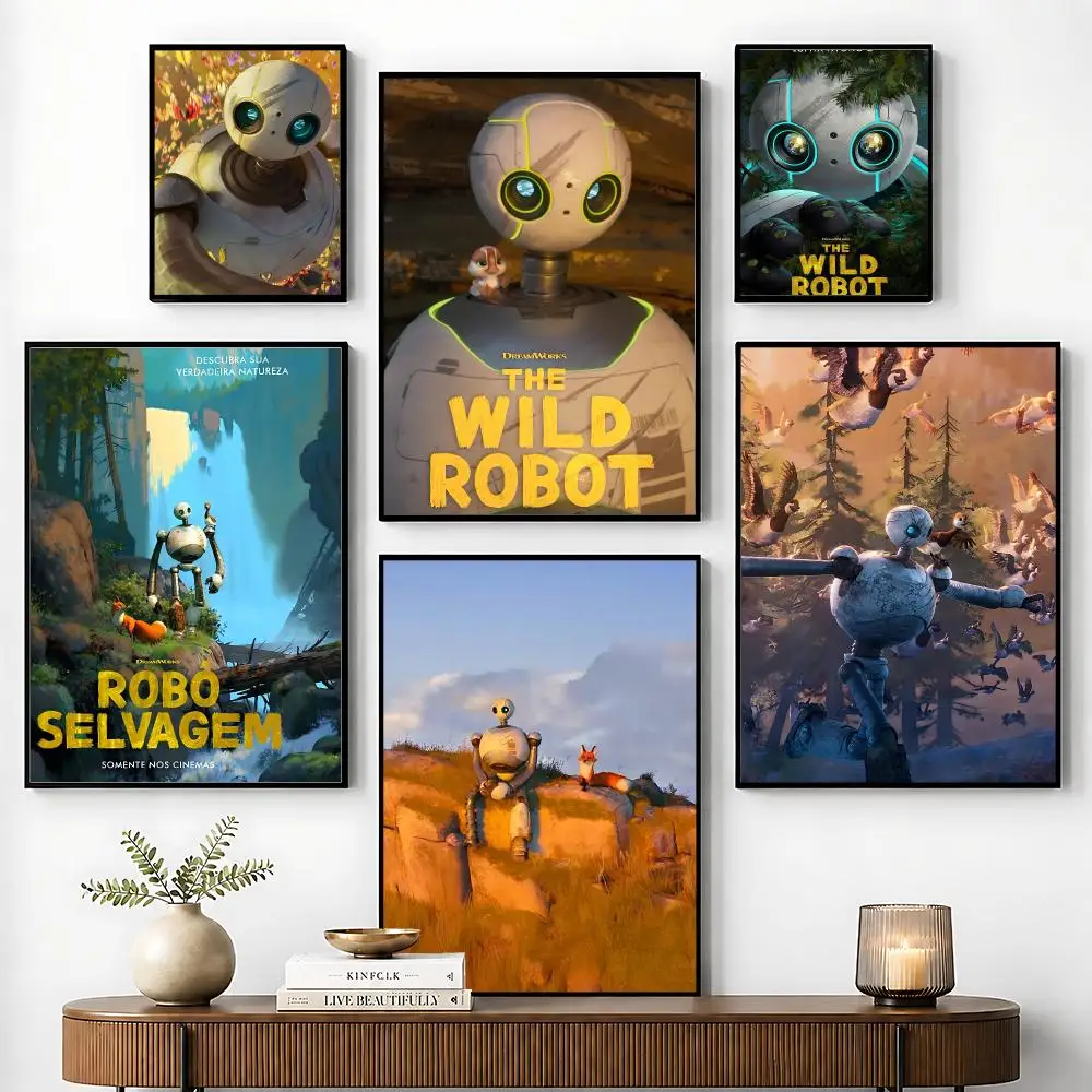 The W-Wild Robot Poster Perfect Sticker Self Adhesive for Office Home Theater Wall Art Decor Fancy Gift
