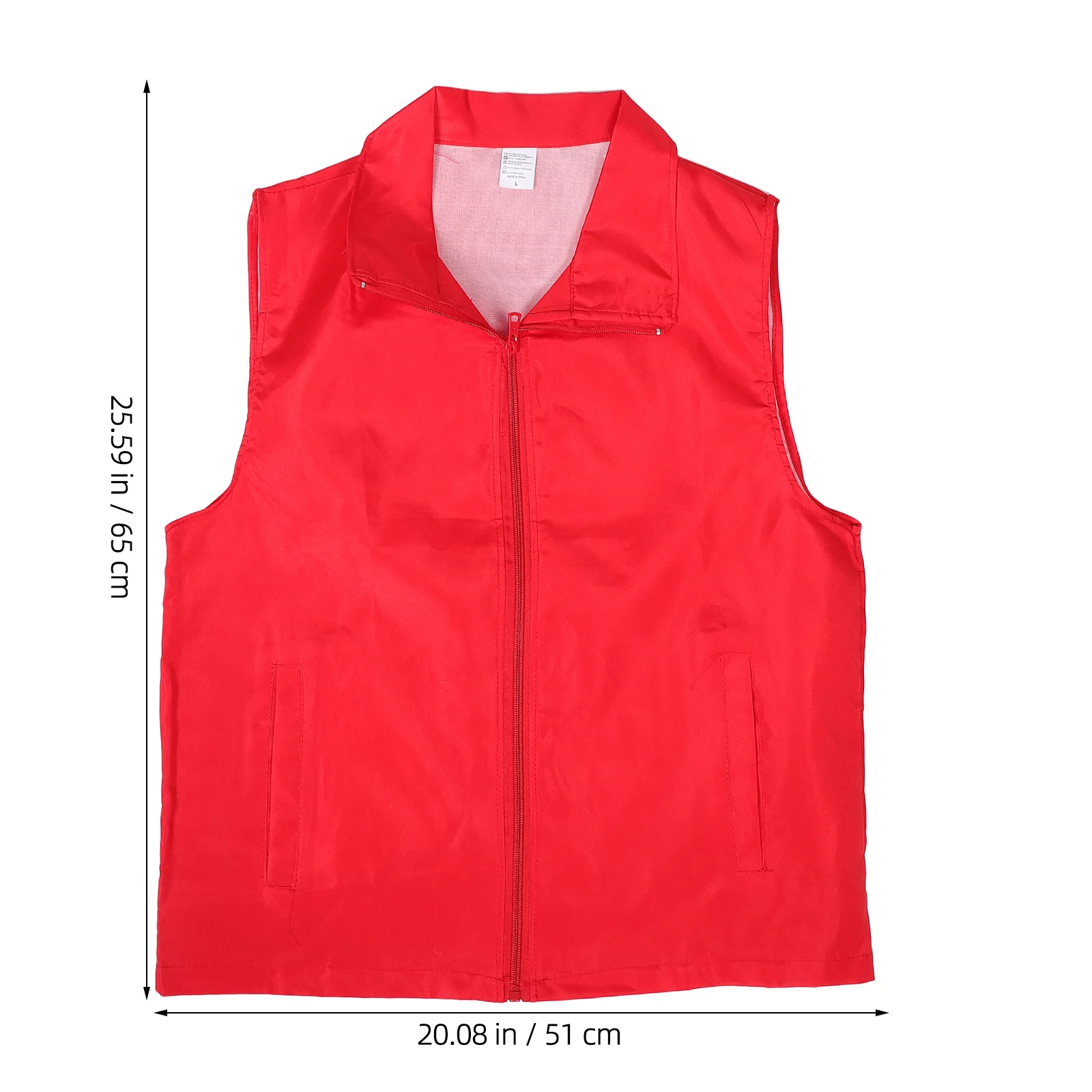 Rompi Relawan Merah Ukuran L Unisex Tanpa Lengan Pakaian Kerja Seragam Petugas Supermarket Pelayan Bartender untuk Staf Acara Utilitas