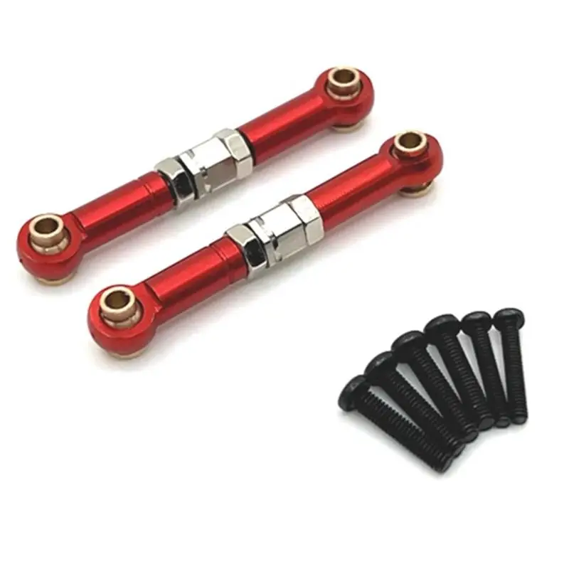 DT23 Aluminum Front Steering Link Rofor d Linkage for MJX 1/14 14209 14210 RC Car Upgrade Parts Red