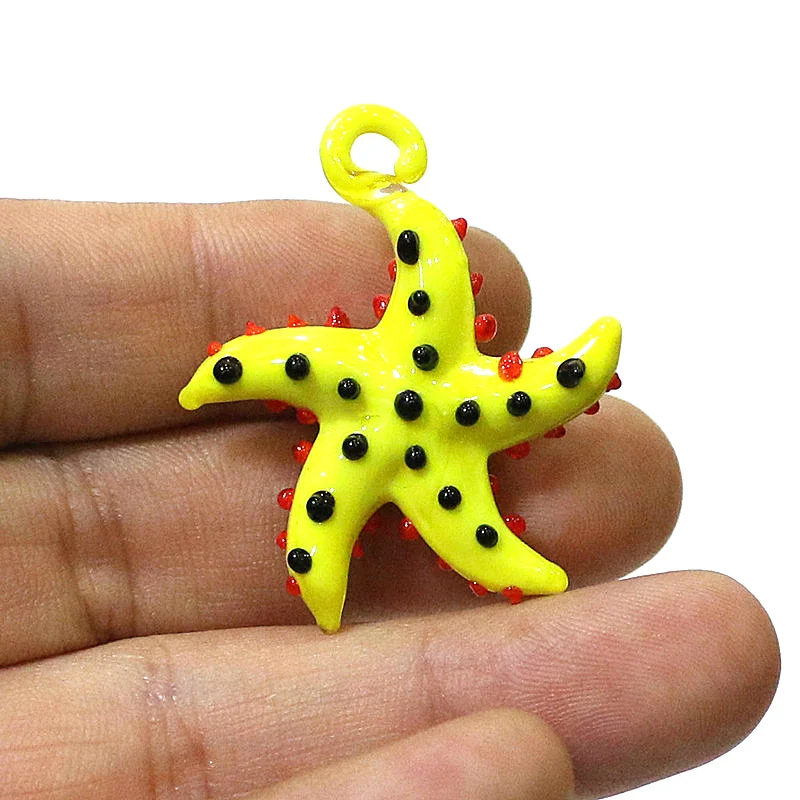 Niedliche meeres tiere Seestern Charme Miniatur glas Seestern Anhänger Dekoration für DIY Schmuck Halskette Armband Herstellung Zubehör oder Aquarium Dekoration Vorräte – Detail 27