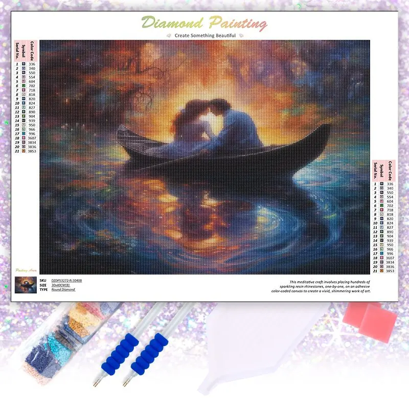 

CHENISTORY 5D Diamond Painting Mosaic Couples In The Small River Diamond Embroidery Full Square/Round DIY Wall Decoration