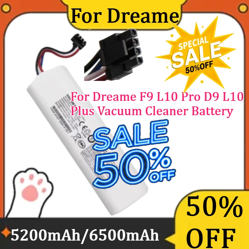 

For Dreame F9 L10 Pro D9 L10 Plus Vacuum Cleaner Battery New 14.4V 5200mAh/6500mAh/9800mAh High Quality Battery