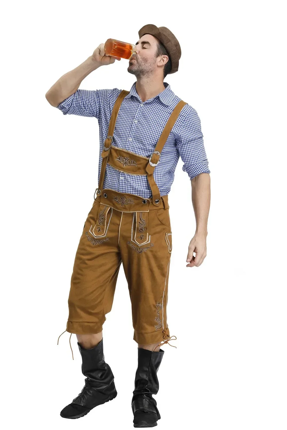 3 Pcs Hot Oktoberfest Costume Lederhosen Bavarian Octoberfest Beer Festival Cosplay Costumes Halloween For Men Beer Costumes