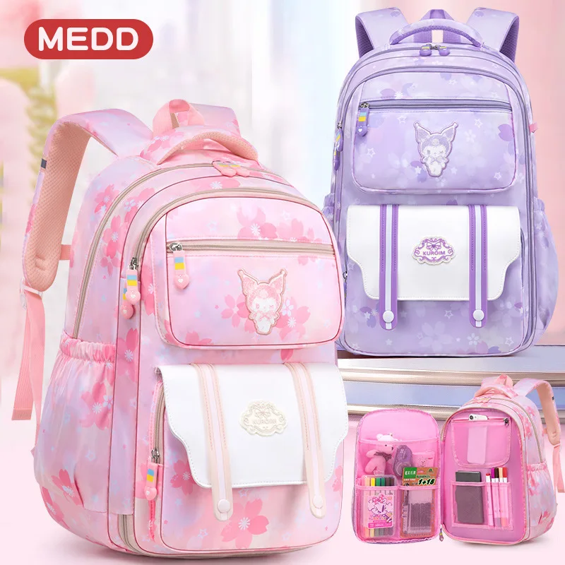 

Pupil Schoolbag Backpack Lightweight Student Large Capacity Children's Cute Bags Cinnamoroll Kuromi Sanrio My Melody Child