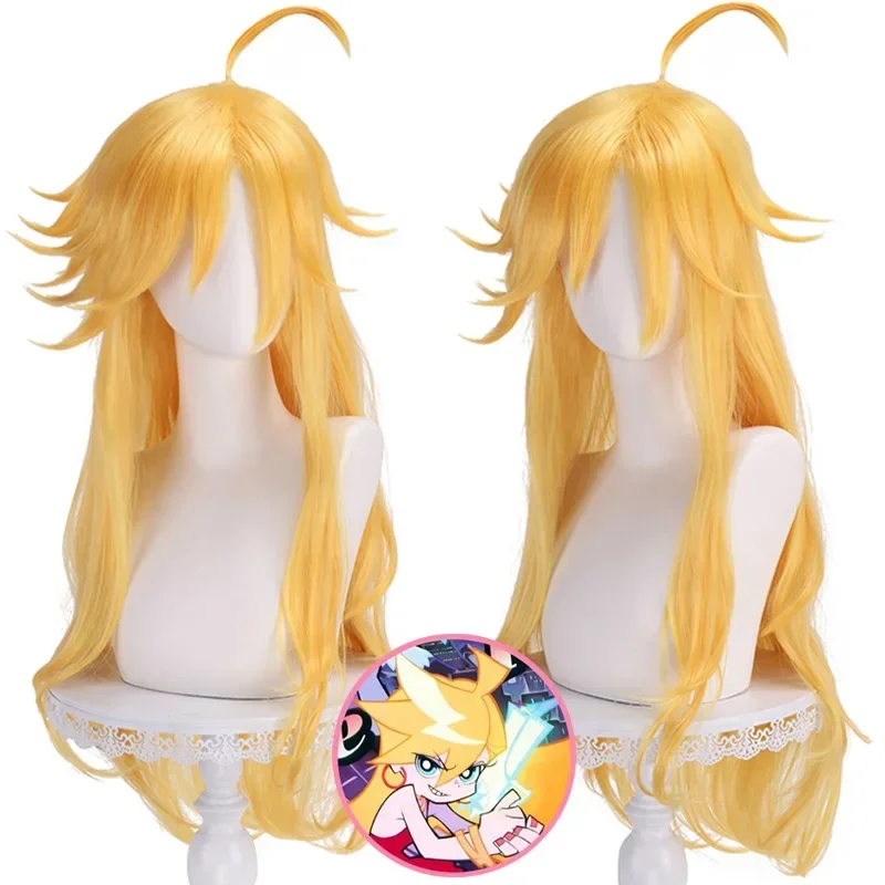 Panty & Stocking with Garterbelt Gold Long Heat Resistant Hair Party Role Play Wigs Anime Panty Anarchy Cosplay Synthetic Wig