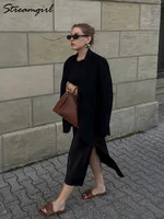 Midi Satin Skirts Women Luxury Summer Black Formal Silk Office Skirt With Slit A Line Green Midi Skirt Burgundy Women Elegant - Image 3