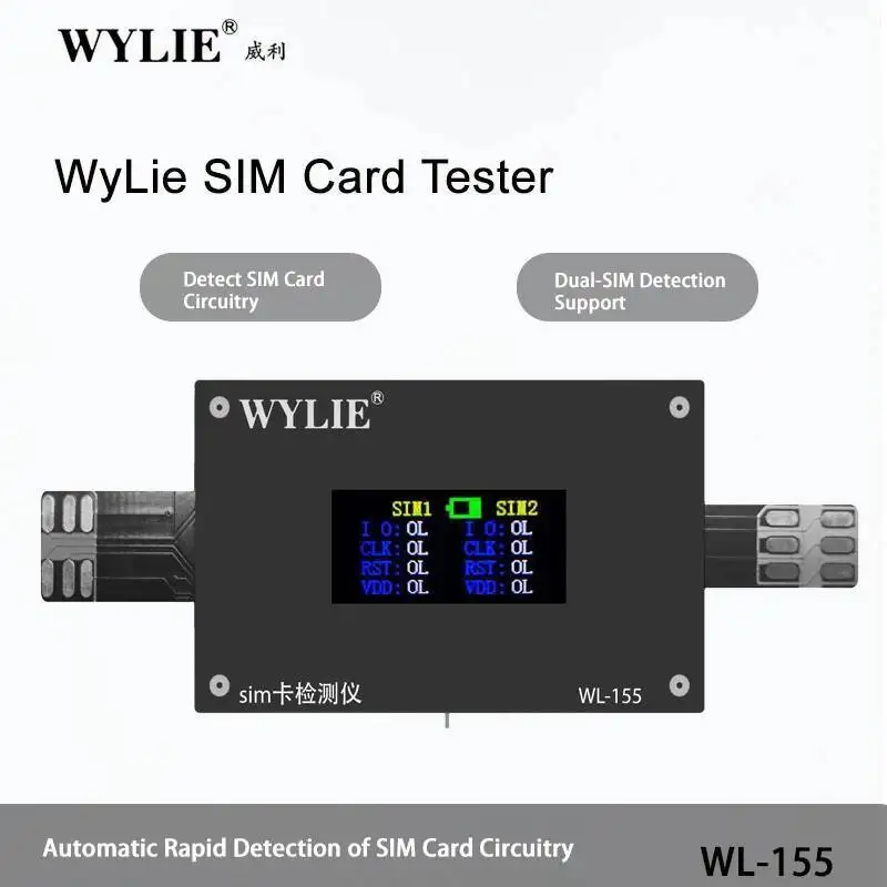 

WYLIE Professional SIM Card Slot Tester Tool WYLIE WL-155 Diagnostic Tool Compatible with iPhone 14 15 16 17 Series