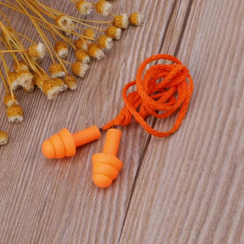 77JD Soft Silicone Ear Plugs Noise Reduction Caps Earmuffs Hearing for Protecti