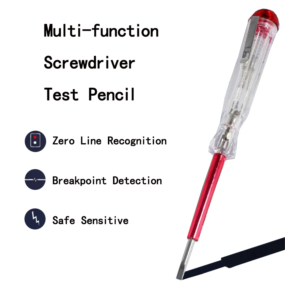 Electrical Tester Screwdriver With Slotted Blade Current Measurement Easy To Use Fully Insulated Voltage Tester Pen