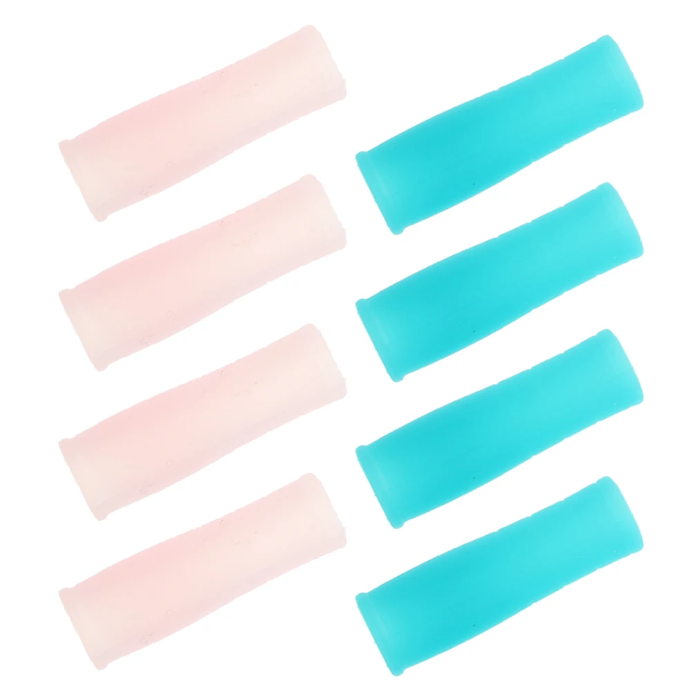 

8pcs Silicone Protective Covers Dead Skin Scissors Tweezer Case Manicure Tools Compact Nail Kit Pedicure Accessories