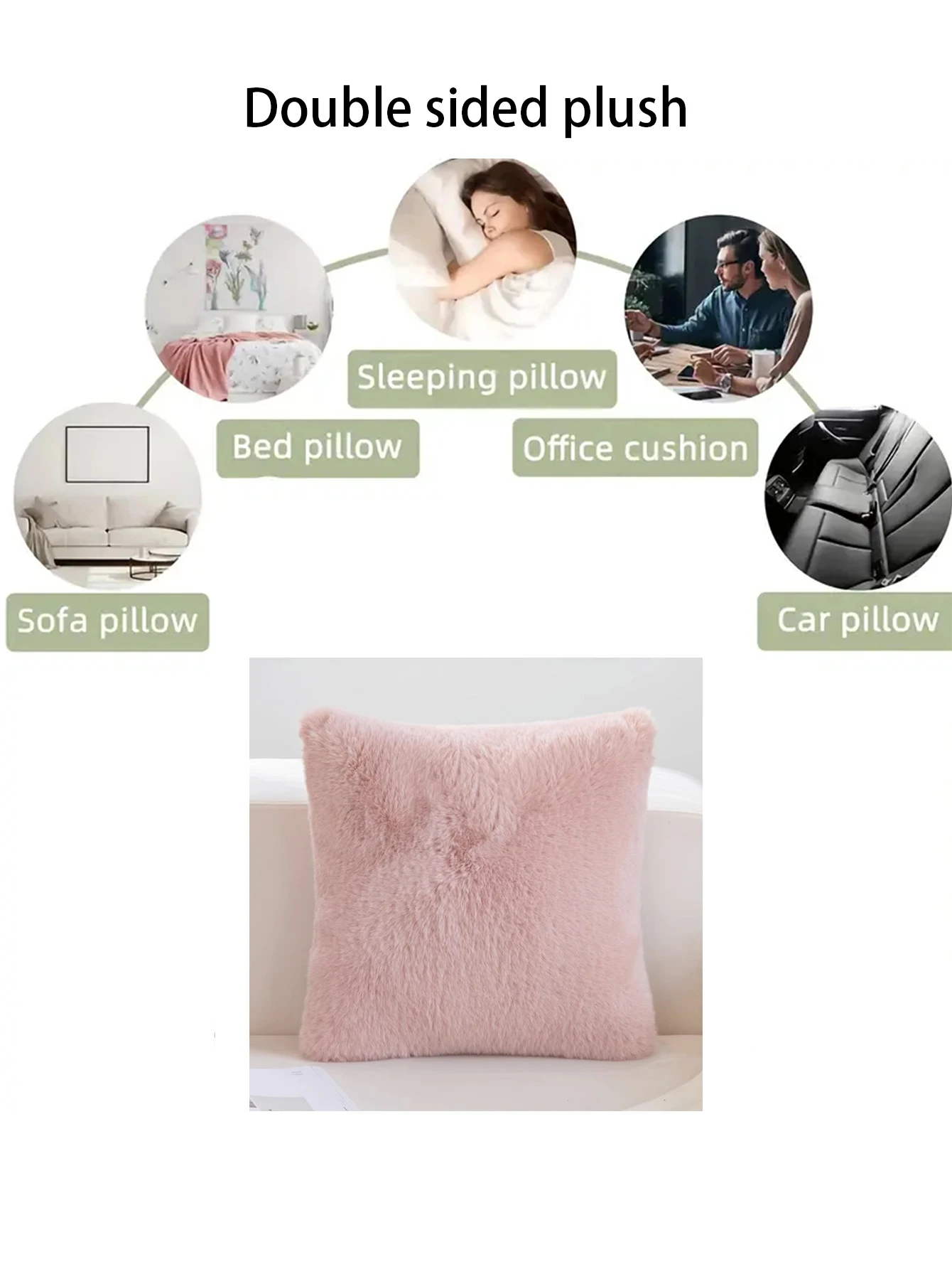 1pc plush Throw Pillows Case, Ultra Soft Throw Pillows Case Faux Fur Luxury Warm Plush Decorative Pillow Cushion Cover