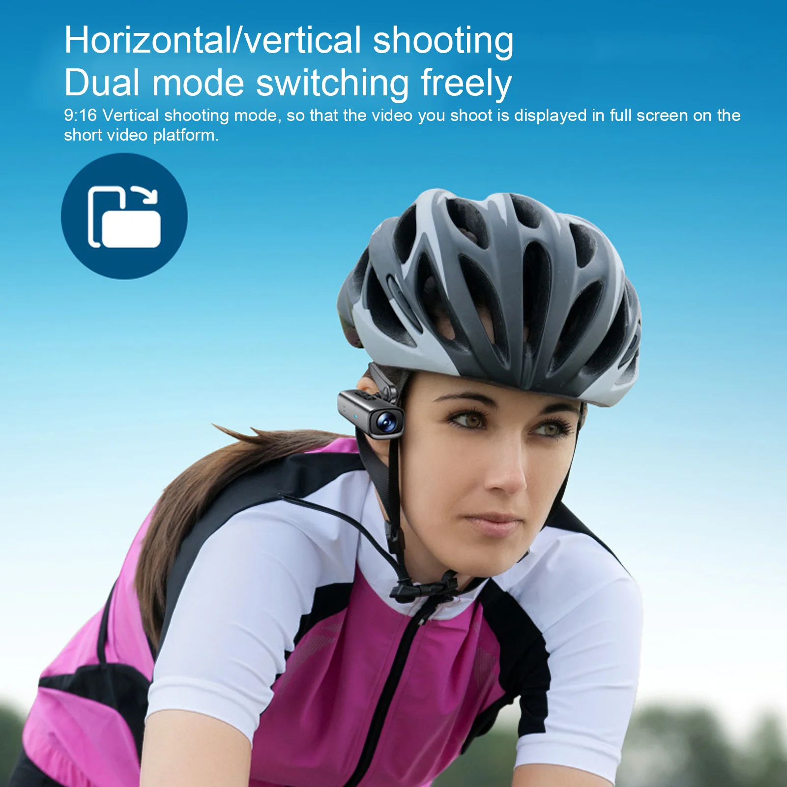 كاميرا مثبتة على الرأس كاميرا فيديو لاسلكية 5K 30FPS Ultra HD 120 درجة زاوية واسعة 128 جيجابايت كاميرا فيديو مثبتة على الرأس لمدونات الفيديو