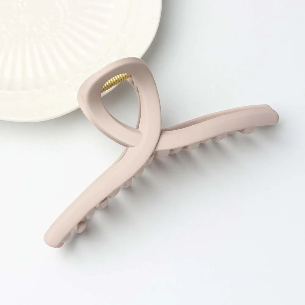 

Safe Silicone Shark Clip Cross Creative Elastic Plastic Hair Claw Headwear Korean Style Straight Line Shaped Hair Claw Gifts