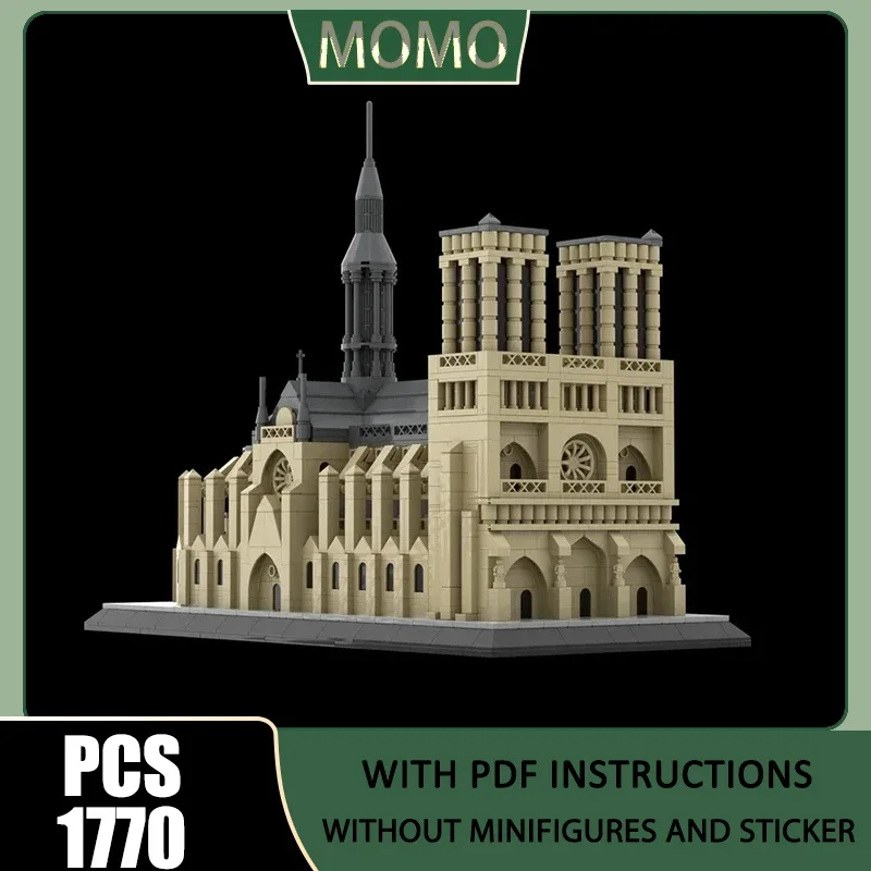 Famous Scene Moc Building Blocks Notre-Dame de Paris Church Model Technology Brick DIY Assembly Construction Holiday Set Toys