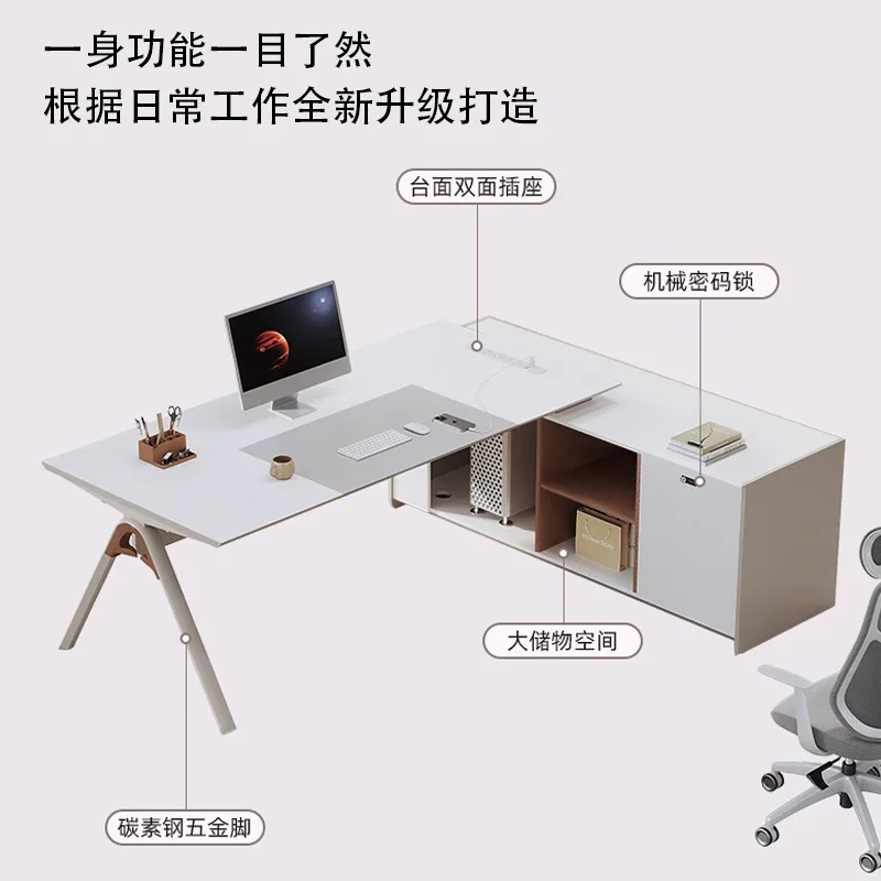 طاولة رئيس بسيطة وحديثة، طاولة مدير أثاث المكاتب، طاولة مشرف وكرسي #4