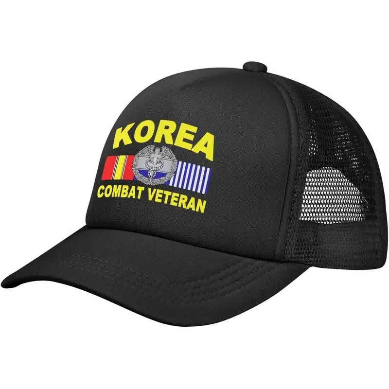 Combat Medic Korean War Veteran Baseball Cap Adjustable Casual Mesh Hats Duck Tongue Hat for Men Women15 Black