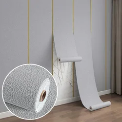 Self-adhesive waterproof Wall Sticker Plain Decor wallpaper diatom mud modern simple Nordic Style background Bedroom Wallpaper