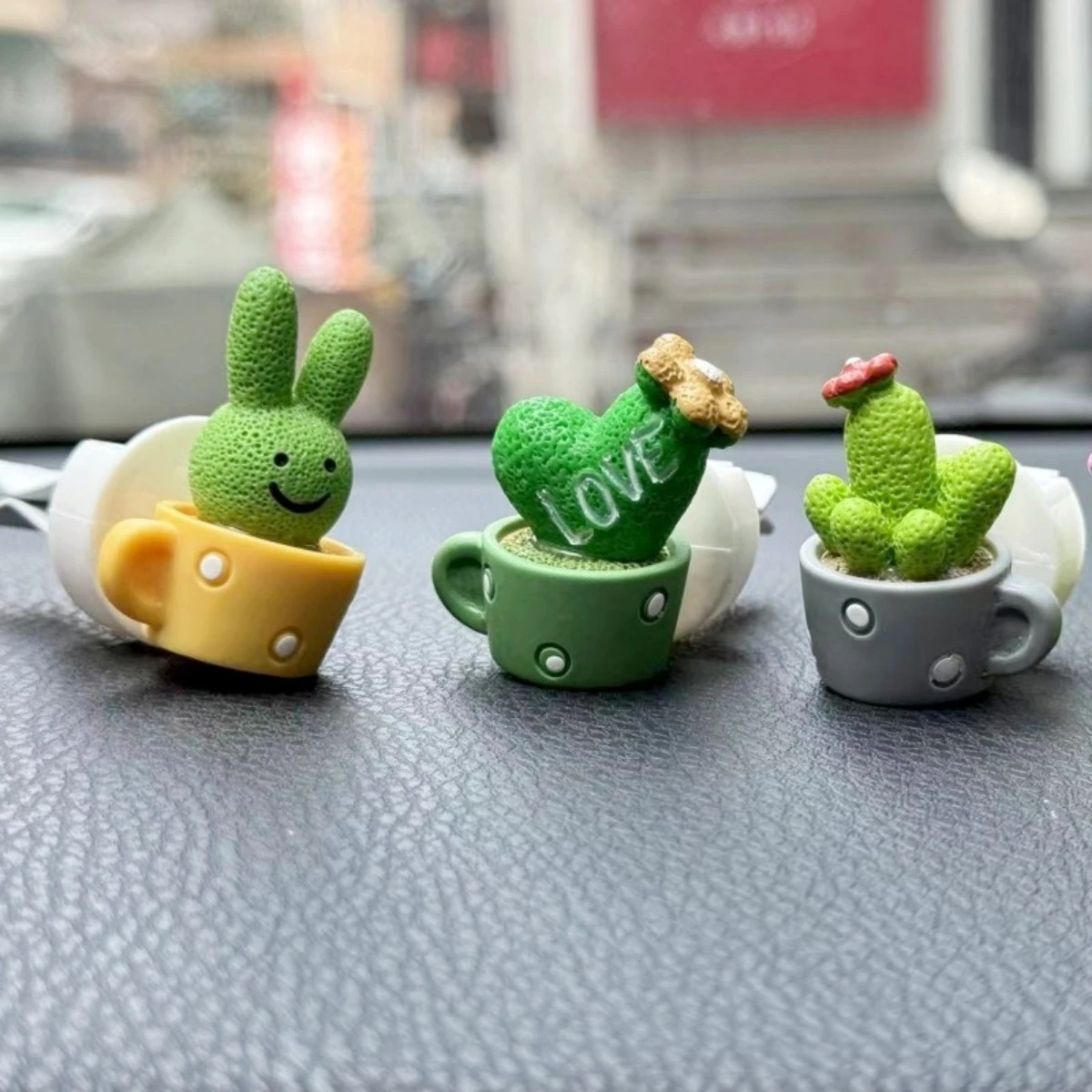 Cute Funny Cactus Car Air Freshener Ornaments Decoration Complete Auto Vent Clips Fragrance Bunny Figurines Accessories