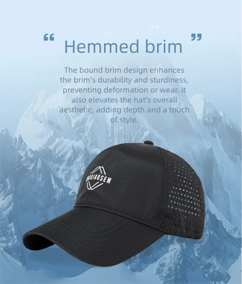 Berretti da baseball personalizzati all'ingrosso, berretti per copricapo, berretti da corsa, ad asciugatura rapida, protezione solare, berretti a becco d'anatra traspiranti, per esterni