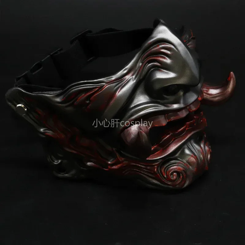 Demon Fangya Prajna Cosplay Mask Halloween Devil Oni Samurai Ghost Horror Hard Resin Face Masks Adult Unisex Party Prop Masks