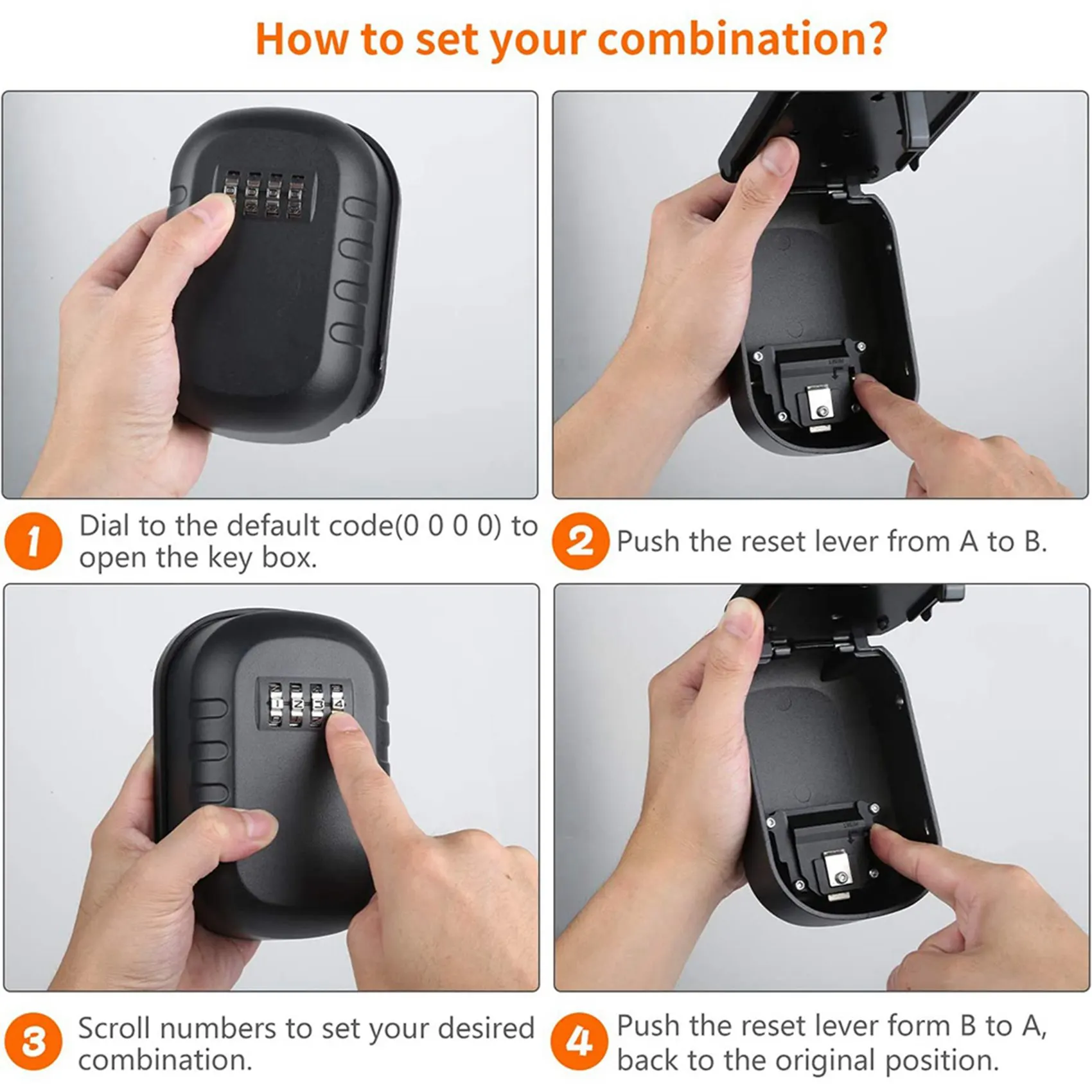 B50B-2X Key Lock Box Wall Mount 4 Digit Combination Weatherproof Key Storage Lock Box, Large Capacity Security Combo Lockbox
