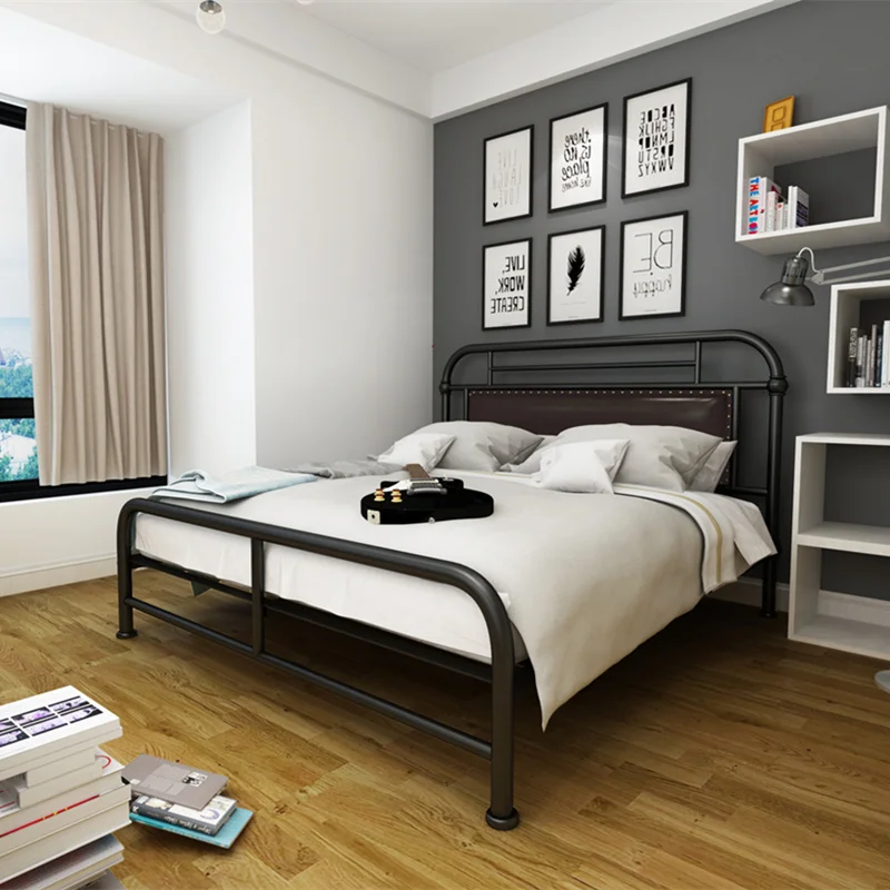 

Iron Princess master bedroom soft bag double bed 1.8 meters 1.5 meters iron frame light luxury bed