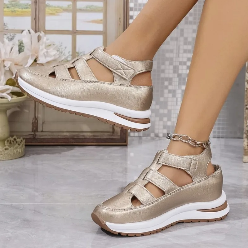 

Women Platform Sandals Summer New Baotou Hollow Out Sandals Fashion Casual Wedge Heel Sandal Women Roman Sandals Sandalias Mujer