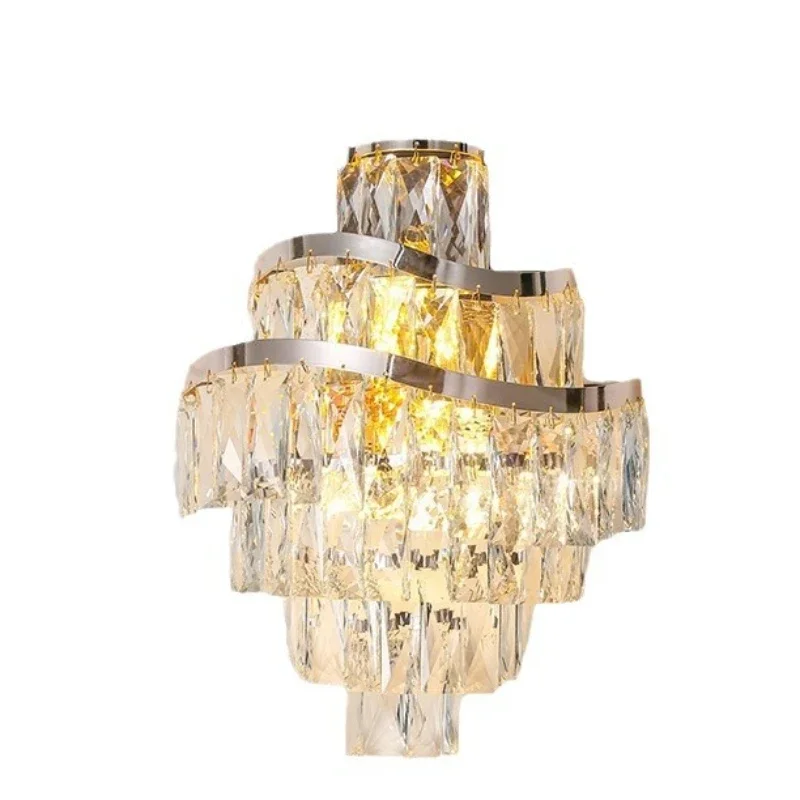 

Post-modern light luxury crystal wall lamp bedroom bedside lamp simple background wall lamp