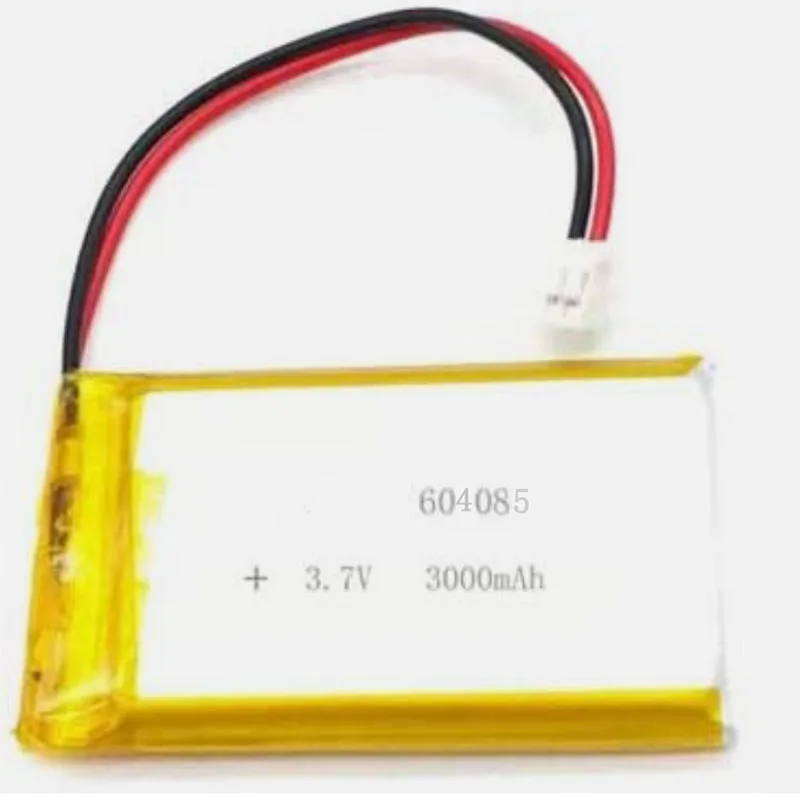 

2pcs 3.7V 3000Mah 604085 Li-Polymer Li Battery Jst-Ph 2Pin 2.0 Fits For TABLET GPS MP4 SMART WATCH MP3 DVD MOBILE POWER CAMERA