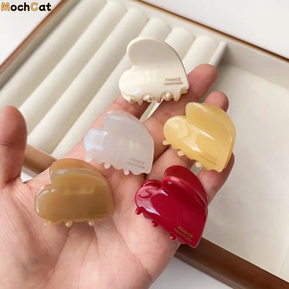 

Retro Acetic Acid Love Heart Hair Claw Y2K Side Clip Acetate Hair Clips Headwear Barrettes Mini Hair Claw Women
