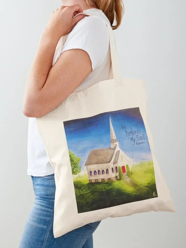 He Restores My Soul Old Church Tote Bag bags for women Women's bag Tote Bag