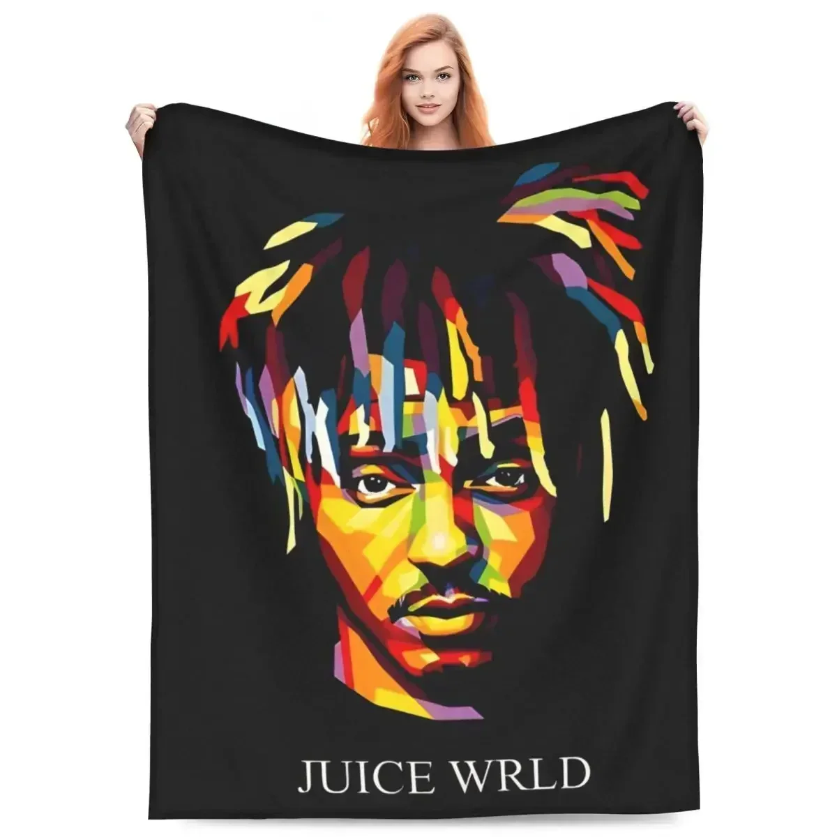 Juice Music Wrld Knitted Blanket Velvet    Soft Throw Blanket for Bedroom Sofa Bed Rug