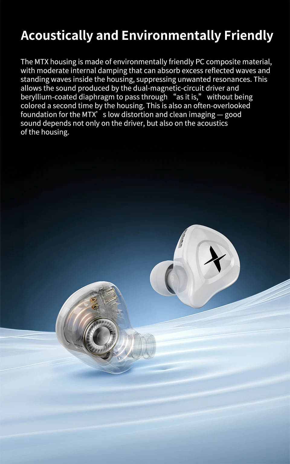 TRN MTX 10mm Dual Magnetic Dynamic IEM Bass Earbud 0.78mm 2Pin Detachable Earphone Cable for Music and Gaming