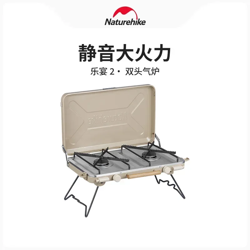 Naturehike-Camping Double-Headed Stove, Portable, Folding, Barbecue, Picnic Equipment, Outdoor, CNH22CJ046