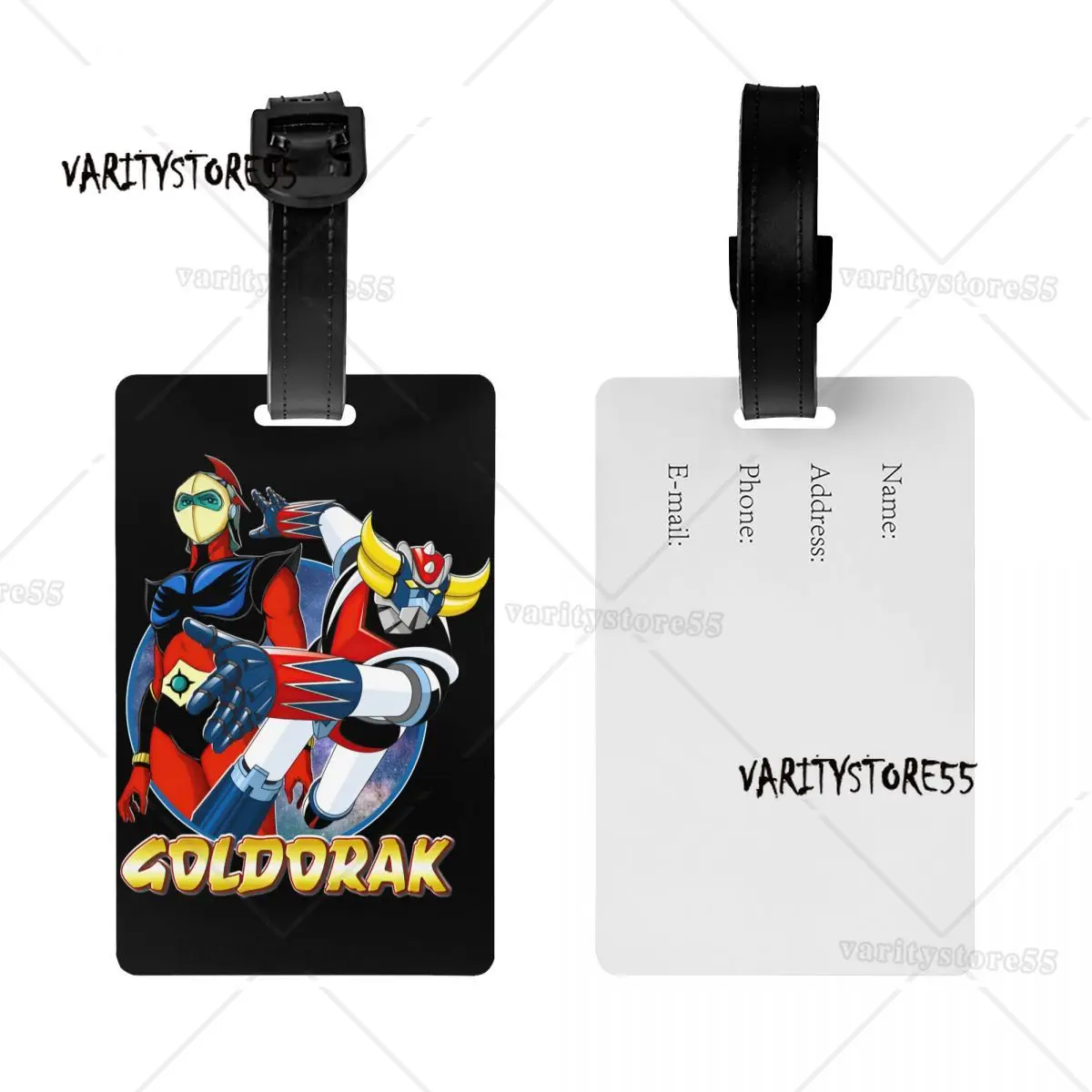 Custom UFO Robot Goldorak Grendizer Luggage Tag Custom Actarus Goldrake Mecha Anime Baggage Tags Privacy Cover Name ID Card