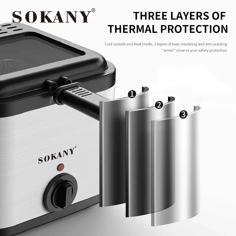 Электрическая Фриза для глубокой жарки, жаровня в духовке, горячий горшок, гриль для жарки курицы, регулируемый термостат, кухонные приборы, машина для картошки фри