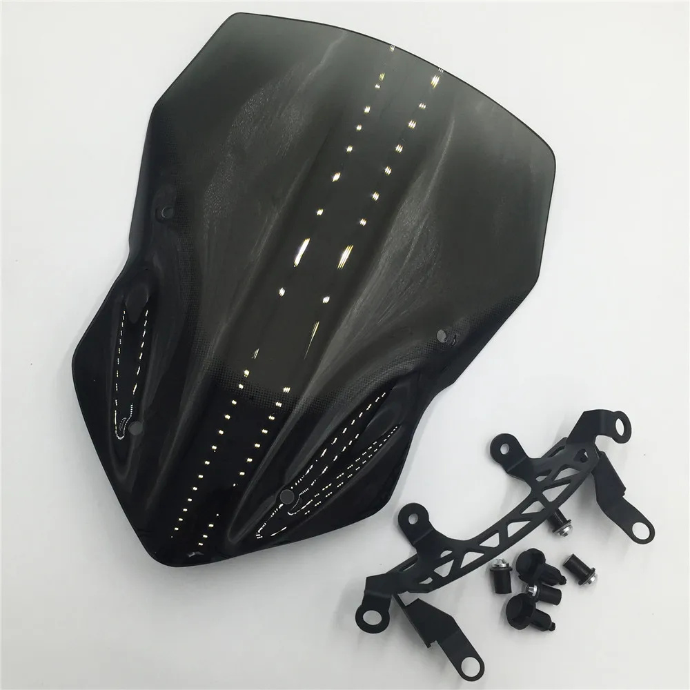 For 2017 Kawasaki Z900 Z 900 2018 2019 Motorcycle Windshield Windscreen w/ Adjustable Bracket Airflow Wind deflector Screen